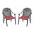 Cast Aluminum Patio Dining Chair 2PCS With Black Frame And Cushions-1126038749