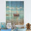 Horizon de planche à voile maritime - Art mural en bois côtier sur bois de pin naturel-888955495