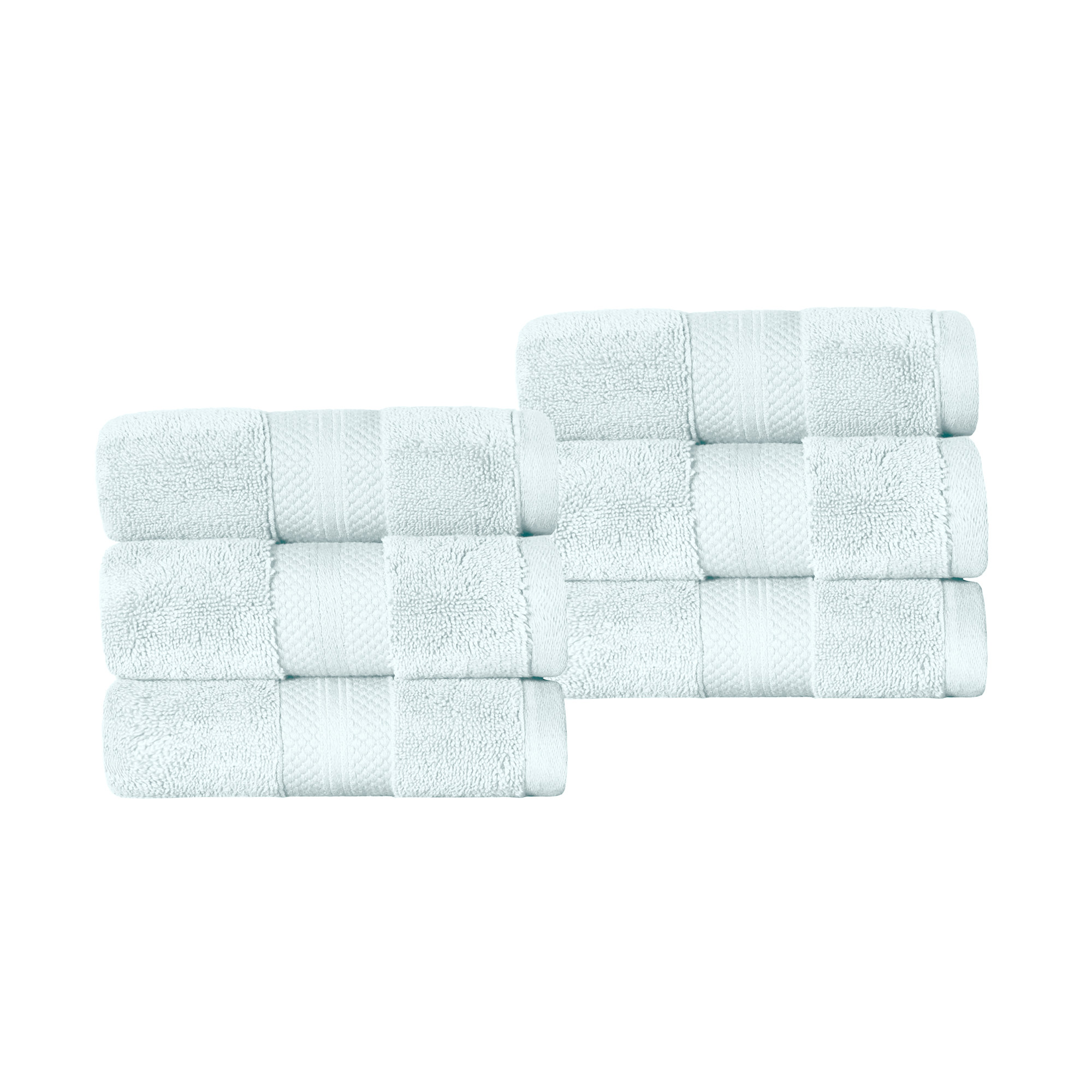 Finnian Ultra-Plush Heavyweight, 100% Turkish Towel Collection, Hand Towels - 6 Pack, Dusty Aqua