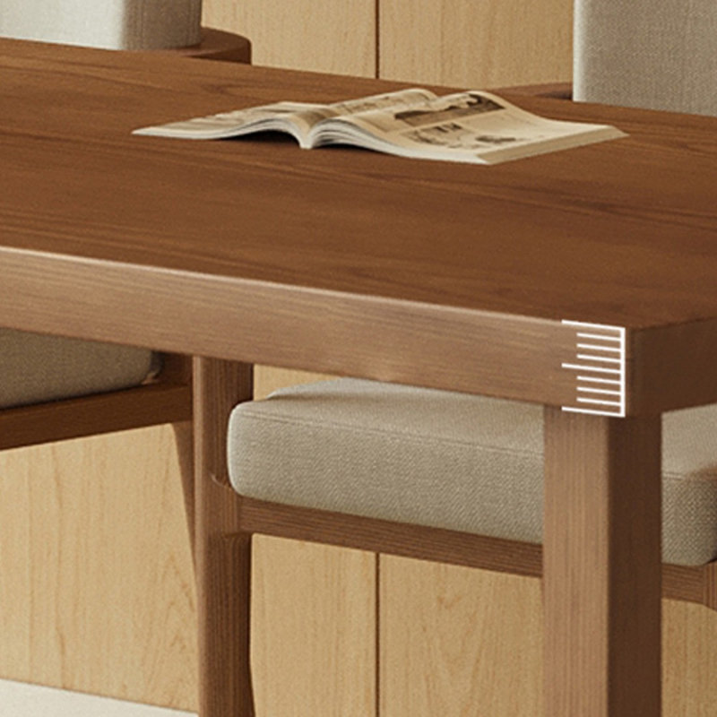Bureau rectangulaire en bois massif noyer clair, 29.53" H x 62.99" W x 27.56" D