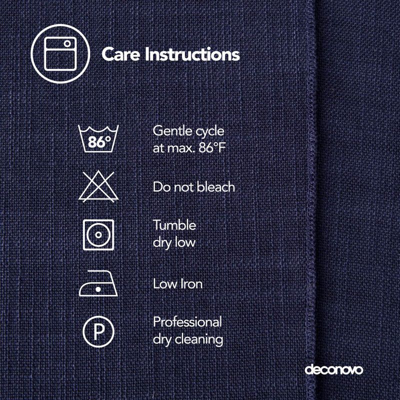Water Resistant Tablecloth Faux Linen, 102" L x 54" W, Navy Blue