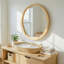 Miroir mural rond en bois massif-696575123-696575125