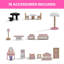 Maison de poupée Delta Children Lil Gem - Maison de poupée à 3 étages avec 4 pièces - Comprend 16 accessoires