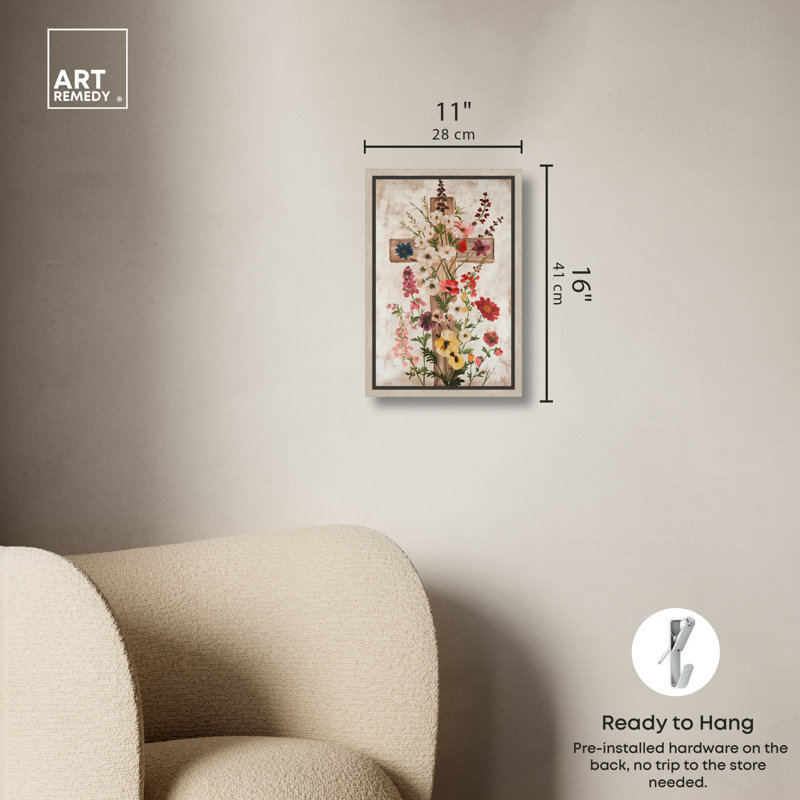 Art mural, art mural, toile de fond encadrée «Blonding Faith II», cadre blond, 10 x 15, H 16 po x l 11 po, Cadre blond