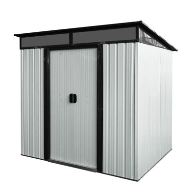 Spacious 6Ft X 5Ft Outdoor Shed With Transparent Plate & Material - Ideal For Lawn, Garden Equipment 6 Metal Storage Lockable Doors - For Long-Lasting Backyard, Use