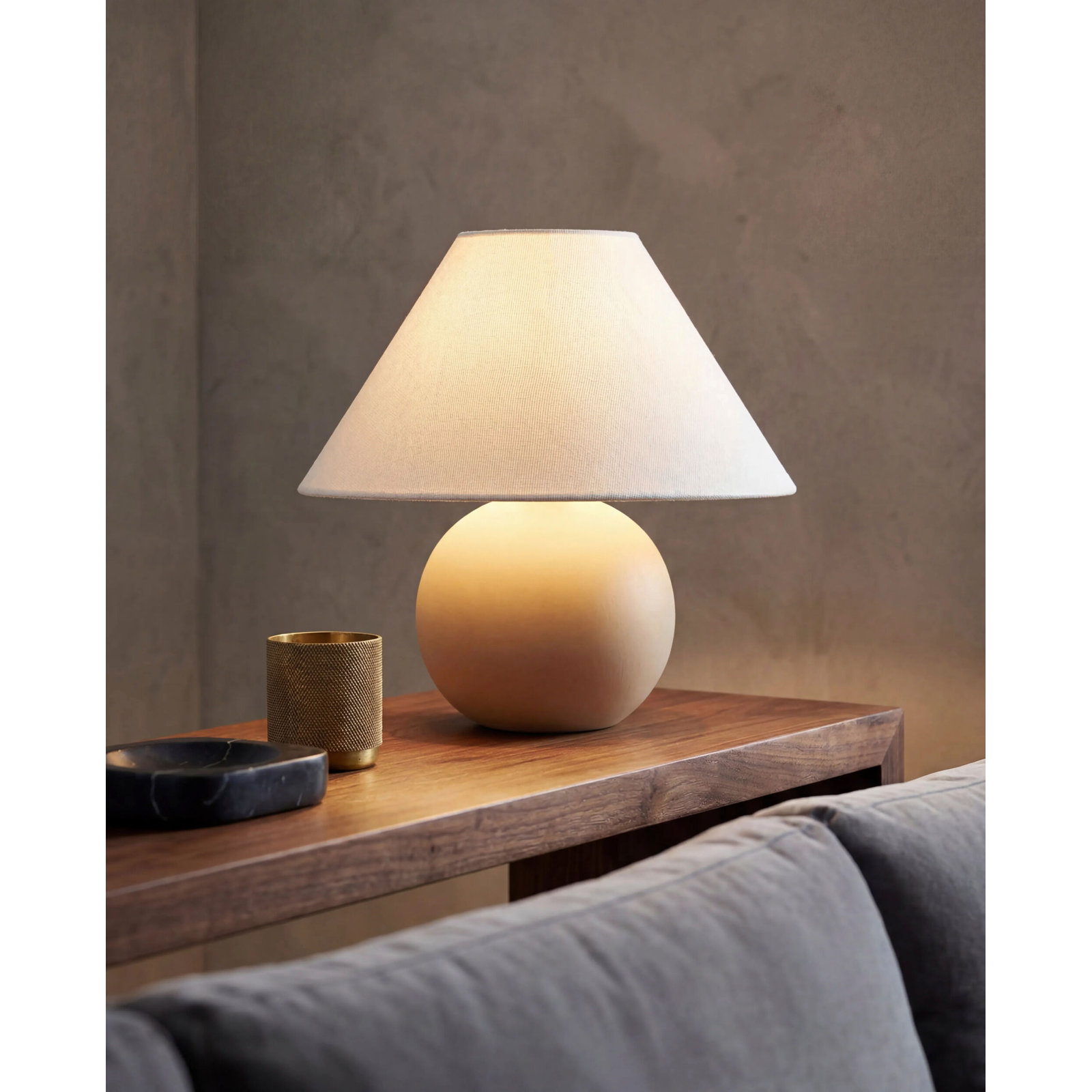 Chemise Ceramic Table Lamp, Classic Empire, Beige