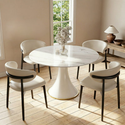 Table de coin bistro moderne et blanche