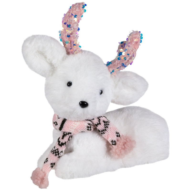 Sequined Baby Reindeer Calf Christmas Figurine - 10.5"
