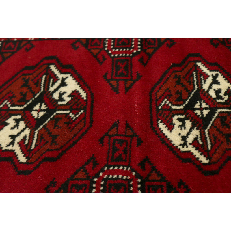 Tapis décoratif en laine noué à la main de conception unique 3 pi 3 po x 5 pi 1 po new age turkoman