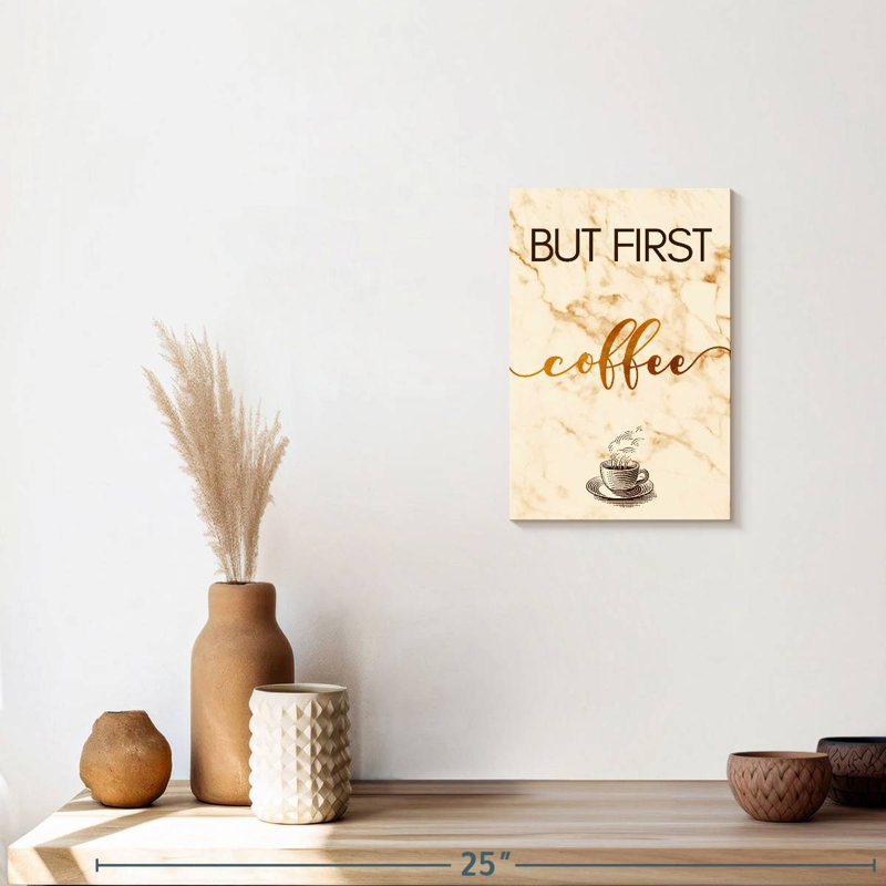 «Coffee Cup First» sur toile, H 12 po x l 8 po x P 1 po