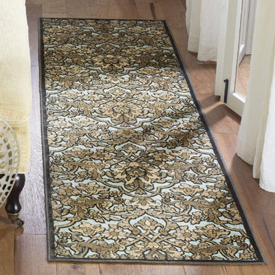 Longridge Floral Machine Woven Runner 2'2"" x 8' Area Rug in Brown -  Darby Home Co, 11C38EAB1FD74012B21515005C3D6C3F