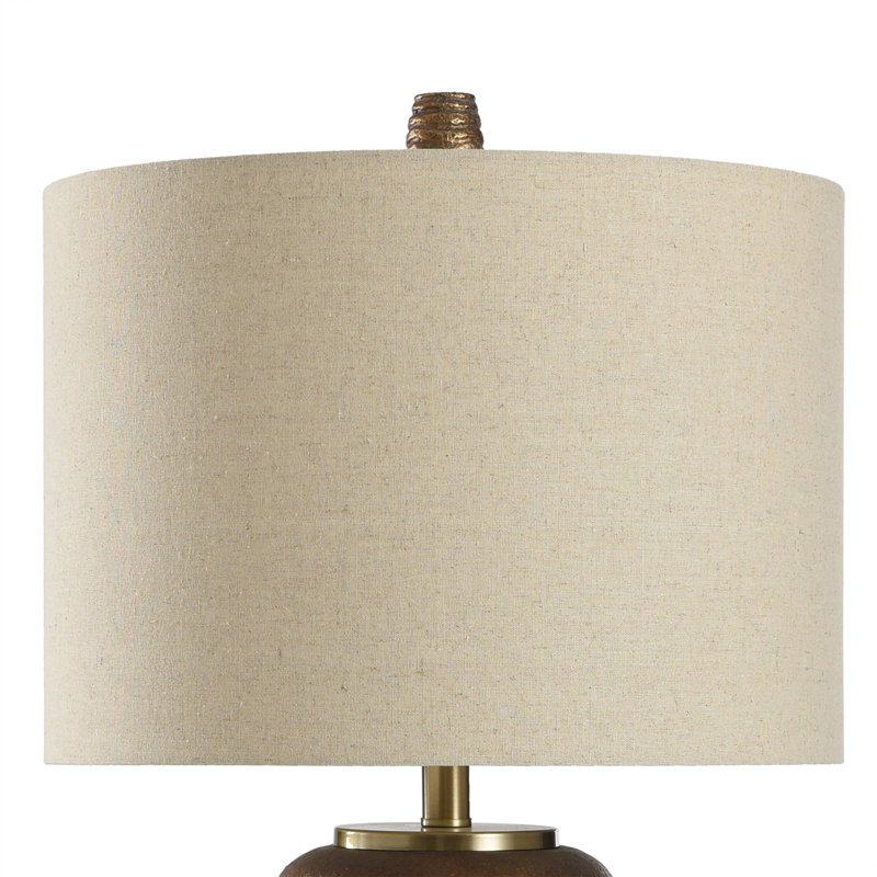 Duffer - Transitional Table Lamp - Bronze Oak - Oatmeal Shade