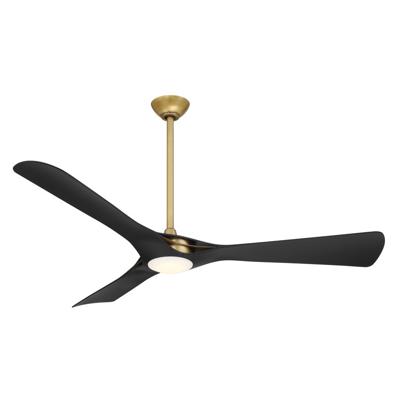 Bridge 60" Led Smart Ceiling Fan, Brass, Black