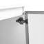Meuble-lavabo mural 36 po avec lavabo en céramique, 2 portes à fermeture en douceur, meuble-lavabo blanc brillant et 1/2 porte en verre gris, contreplaqué