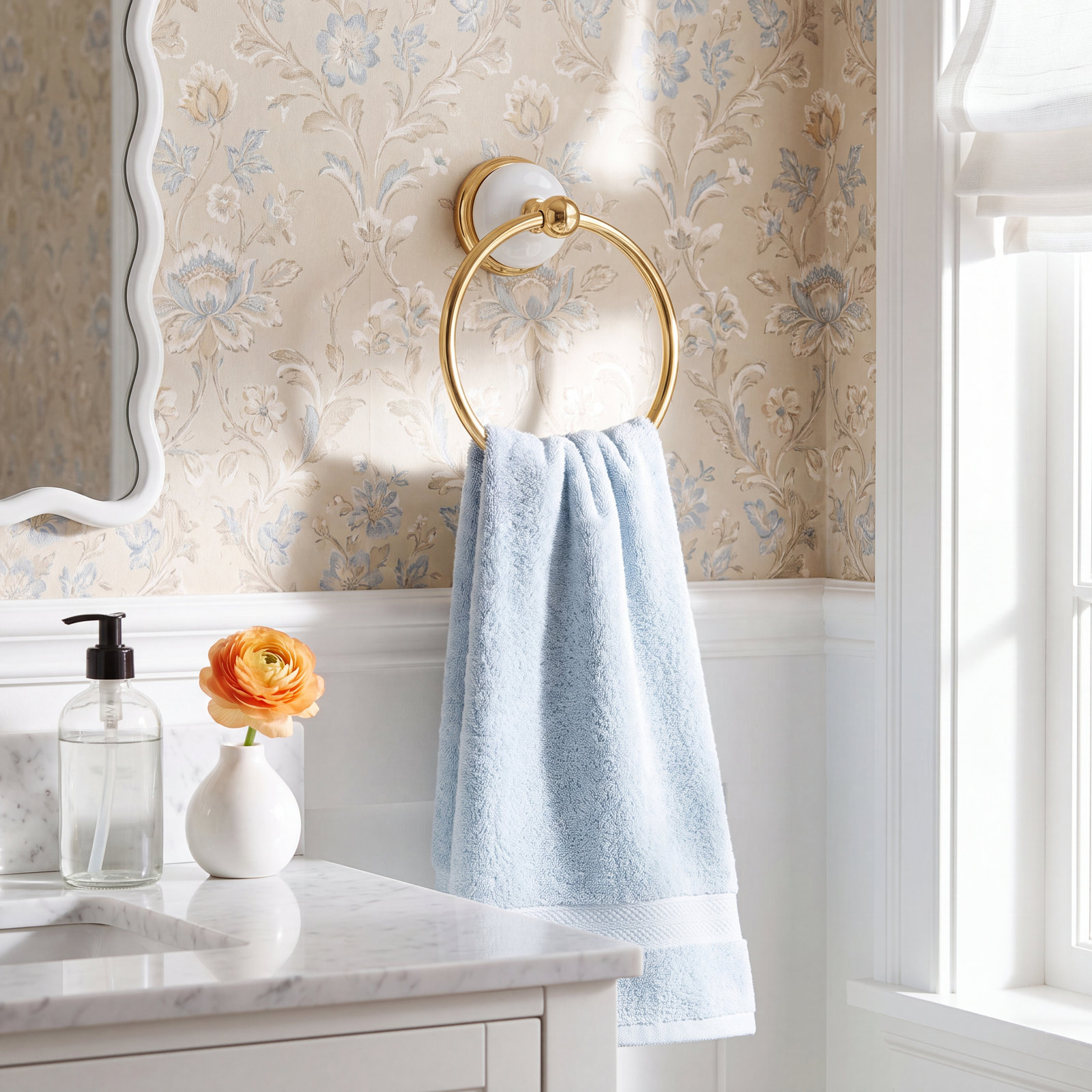 Kingston Brass Victorian Towel Ring, Polished Brass