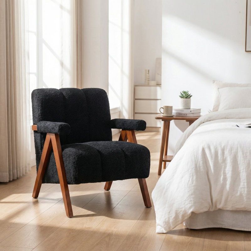 Fauteuil d'appoint Mid-Century Modern, Black