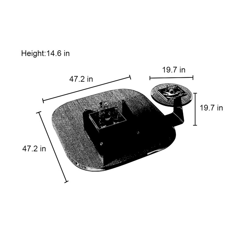 Table basse simple en verre trempé, H 14,6 po x L 47,2 po x l 47,2 po