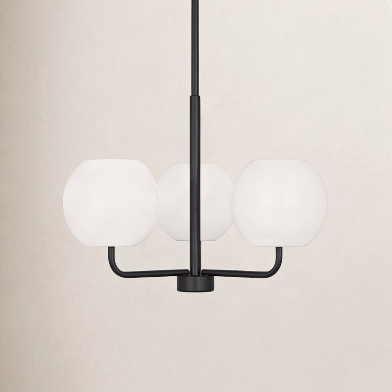 Jorund 3 - Light Dimmable Shaded / Spider Chandelier, Matte Black, No