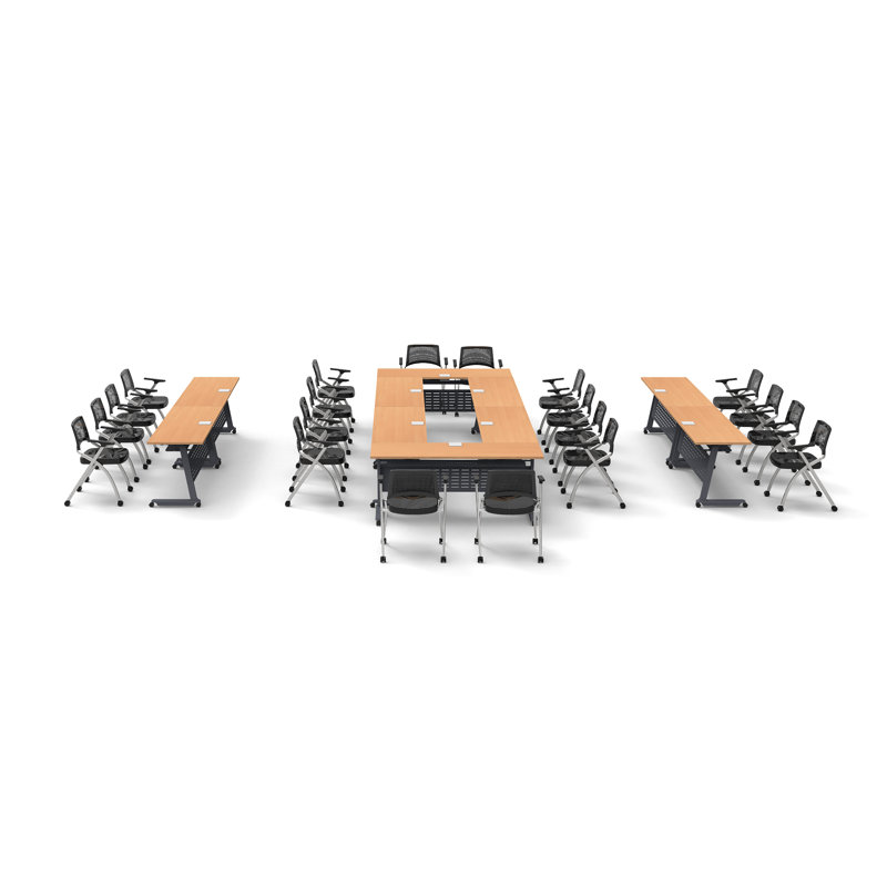 Beni 20 Person Training Meeting Seminar Tables with Modesty Panels and 20 Chairs Complete 30 Pc Set