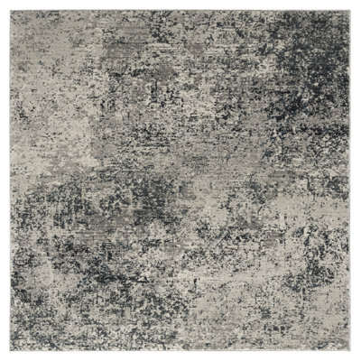 Mayes Abstract Area Rug in Ivory/Gray