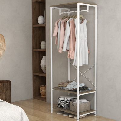 Aavir Coat Rack, 2-in-1 Clothes Stand with Shoe Storage for Hallway