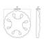 Rosette en bois massif 4 po x 1/2 po