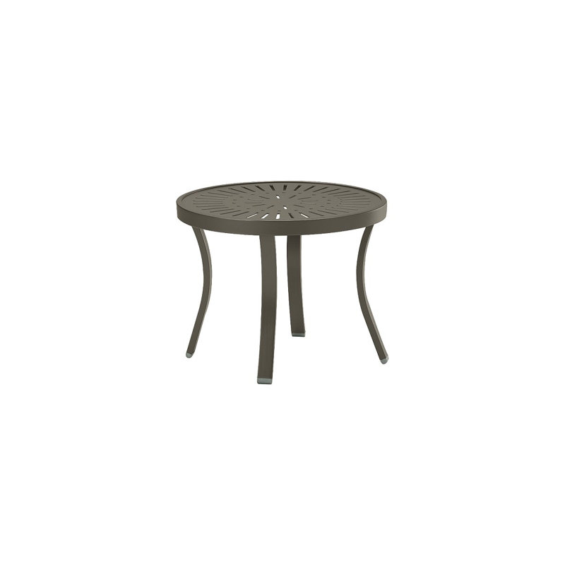 La'Stratta Round Metal Outdoor Coffee Table , 20'' in. W 20'' in. D, Mocha