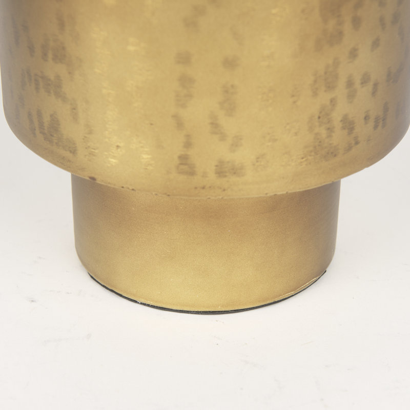 Vase de table en métal Legler, Or, H 6,5 po x l 6 po x P 8,5 po