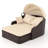 Patio Pe Rattan Daybed With Retractable Canopy Soft Cushions And Extra Pillows