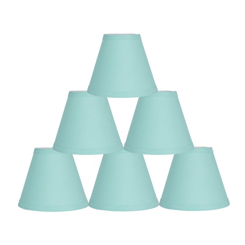 Abat-jour (à pince) de forme empire en coton, Turquoise, H 6 po x l 6 po x P 6 po