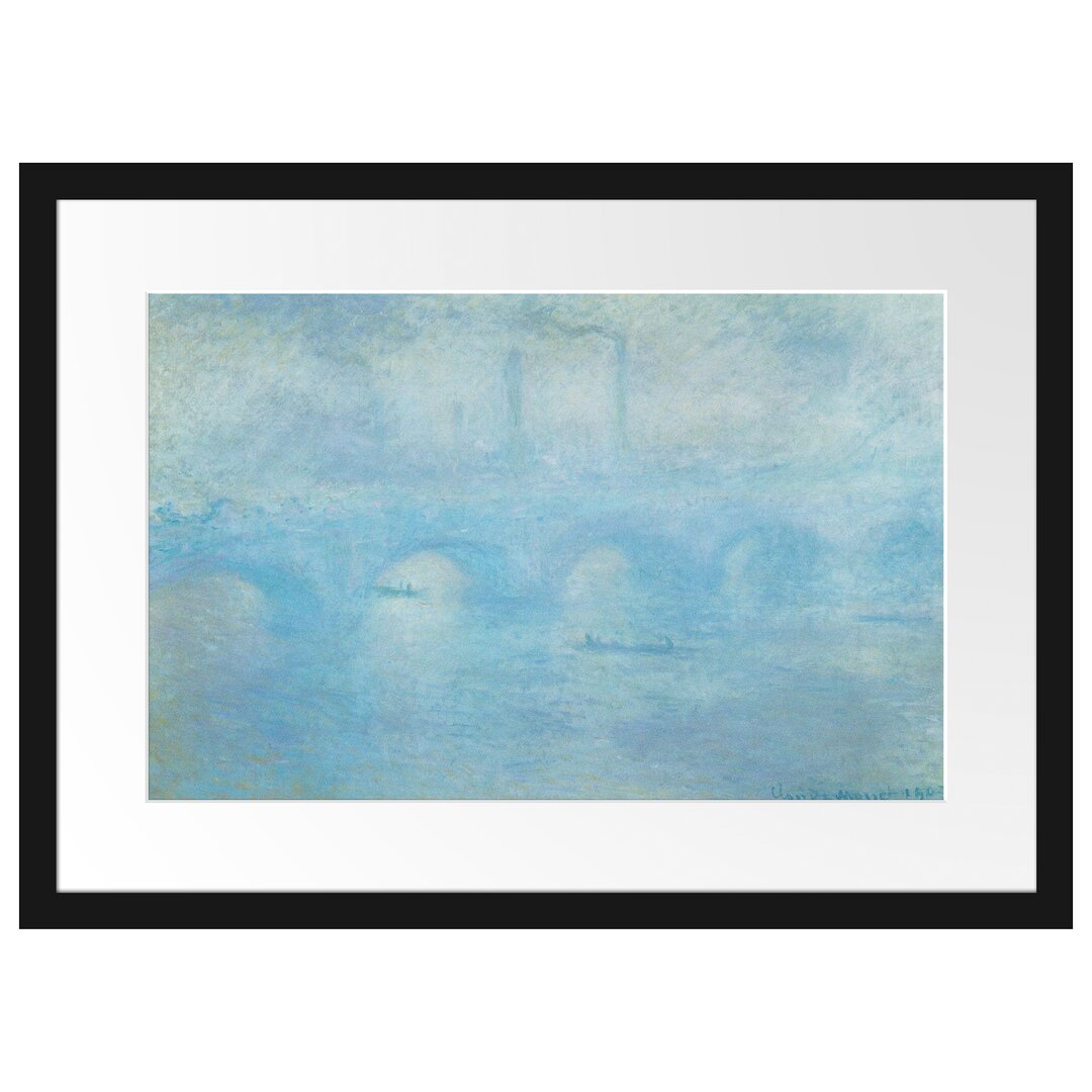 Gerahmter Kunstdruck Waterloo Bridge in London von Claude Monet