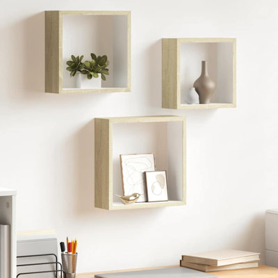 Tablettes murales cubiques flottantes