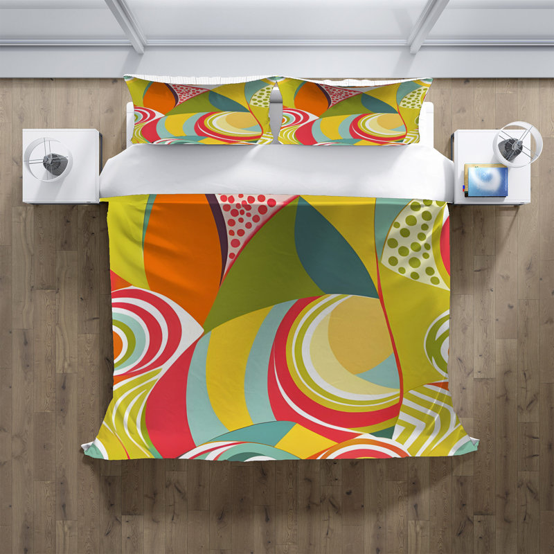 Polyester Abstract Duvet Cover, King Duvet Cover + 2 King Shams