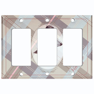 Patterned 3 - Gang Rocker Standard Wall Plate