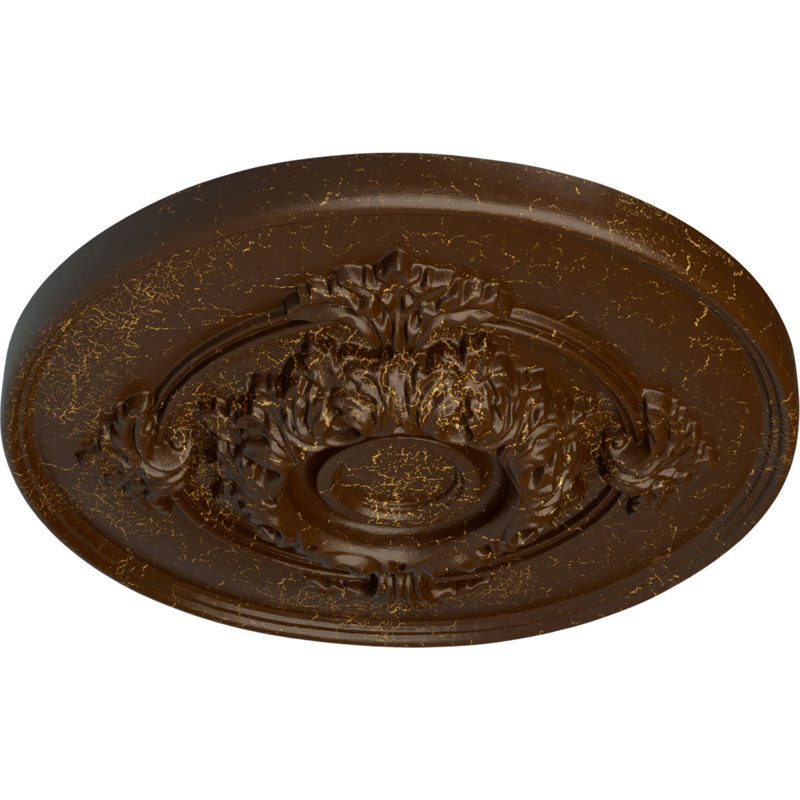 Médaillon de plafond H 13,75 po x l 13,75 po x P 1 po Monique, Craquelure racinette