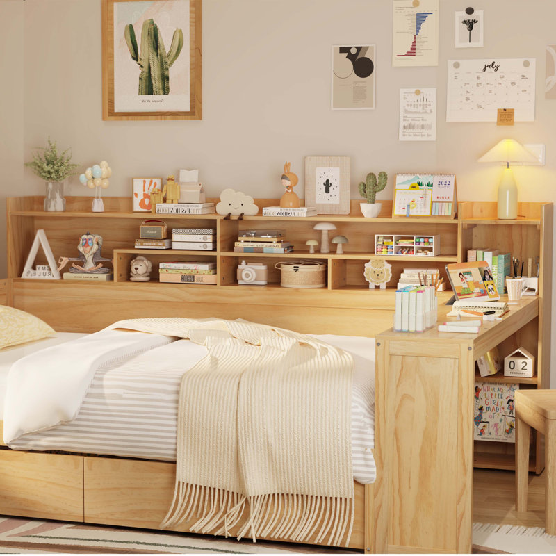 2-Drawers Storage Daybed, Full/ Double, Natural