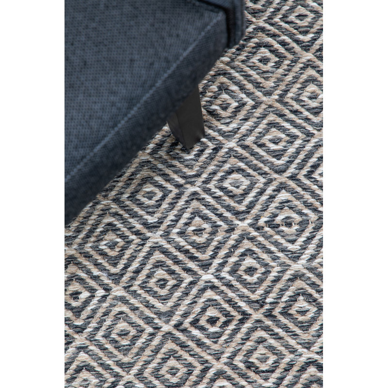 Kelson Flatweave Wool Grey Rug, Rectangle 200 x 290cm