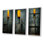 «Quiet Wisdom Minimal Orange On Vintage Blue», 3 pièces