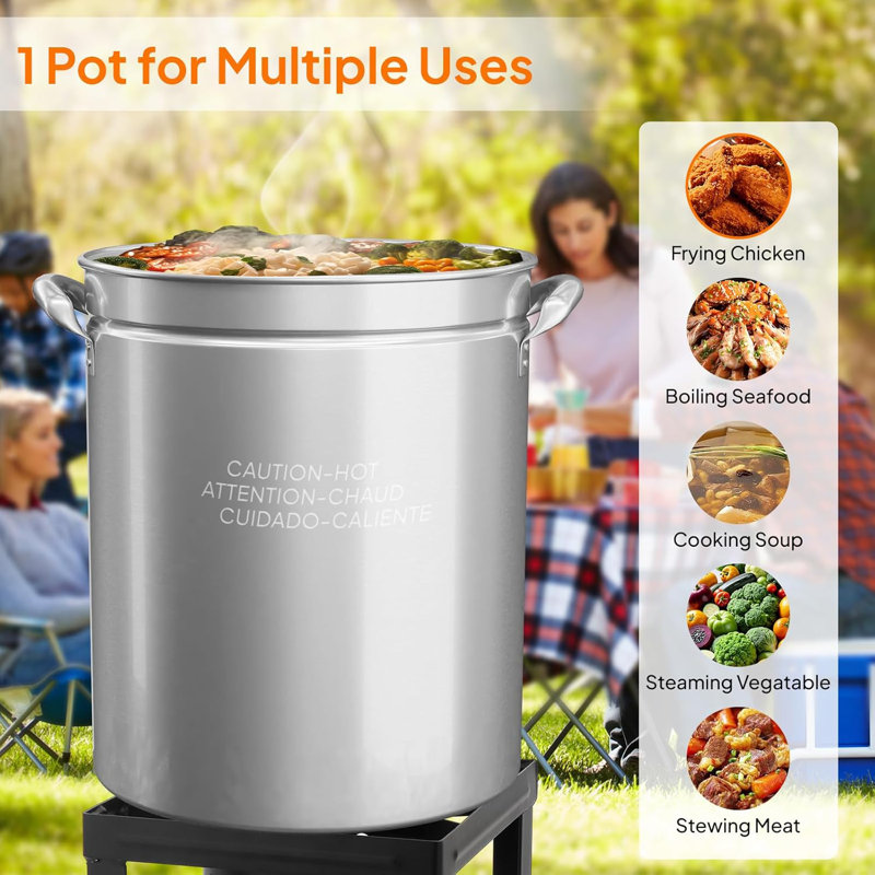 Stainless Steel Seafood Boil Pot, 62 quarts