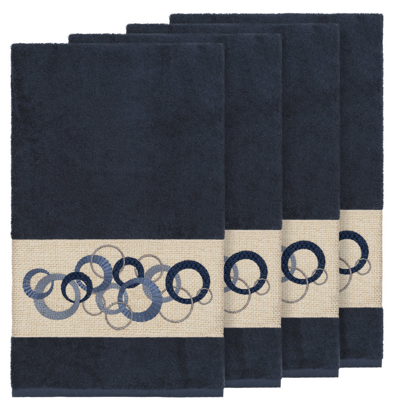 Annabelle Turkish Cotton Midweight Bath Towel, Midnight Blue