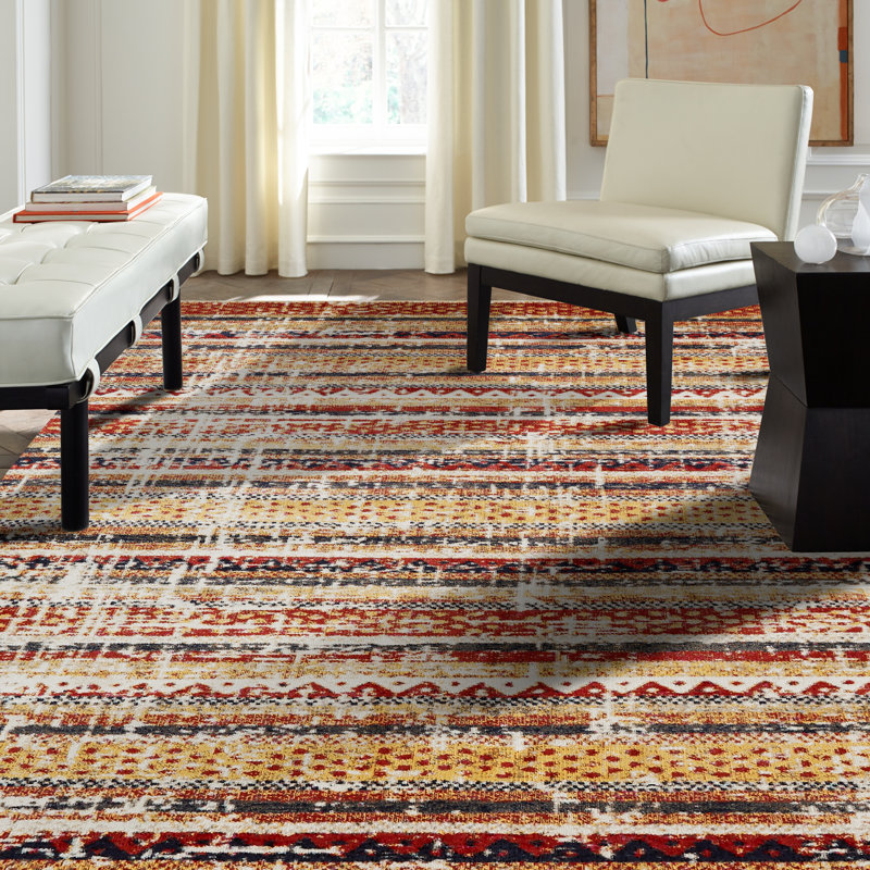 Deaton Southwestern Area Rug in Gold, Runner 2'8" x 10'