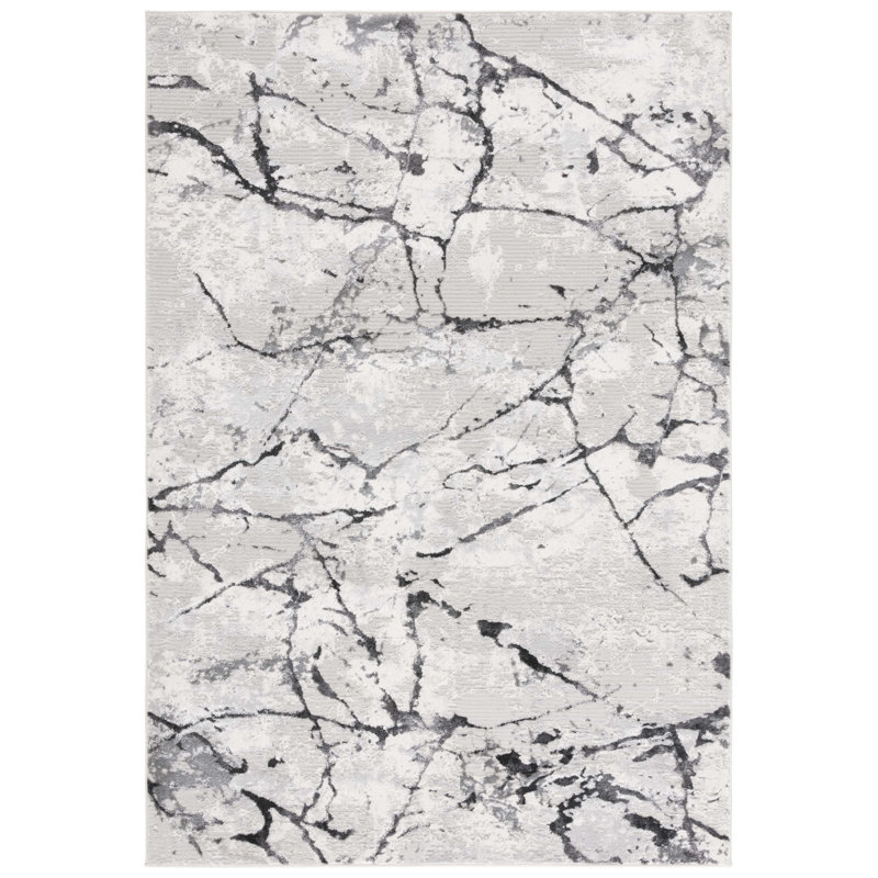 Tapis gris / ivoire foncé Hanna 116, Tapis de couloir 2 pi x 8 pi
