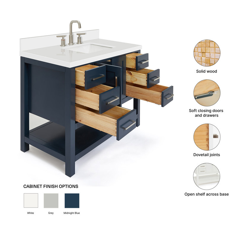 Magnolia Bath Vanity Oval Basin S043SWQ, Midnight Blue, Rectangular
