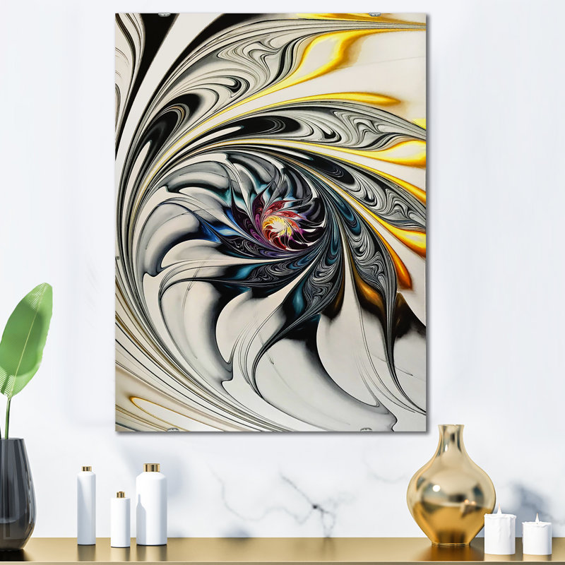 Stained Glass Floral Art Modern Accent Mirror, 24" H x 32" W