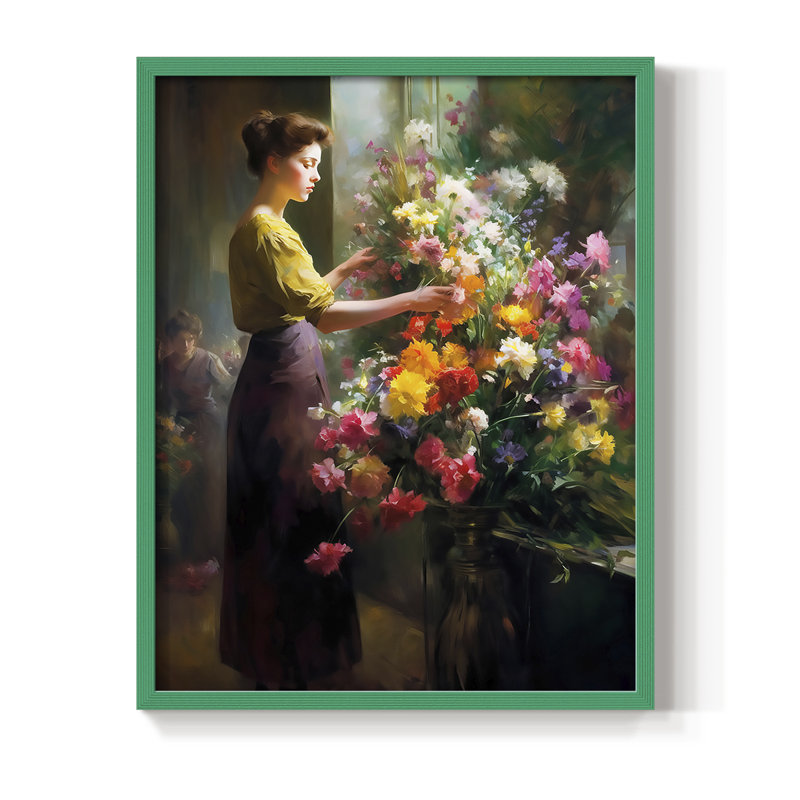 Reproduction encadrée WOMEN Series CDXIX - bois massif, H 11 po x l 9 po, Vert