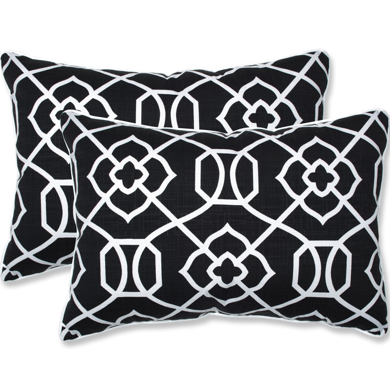 Geometric Outdoor Reversible Throw Pillow, 16.5" H x 24.5" W x 5" D