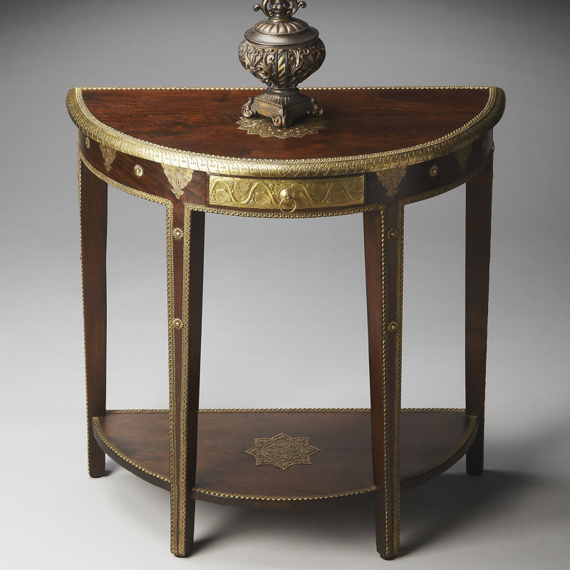 Ranthore Brass Demilune Console Table
