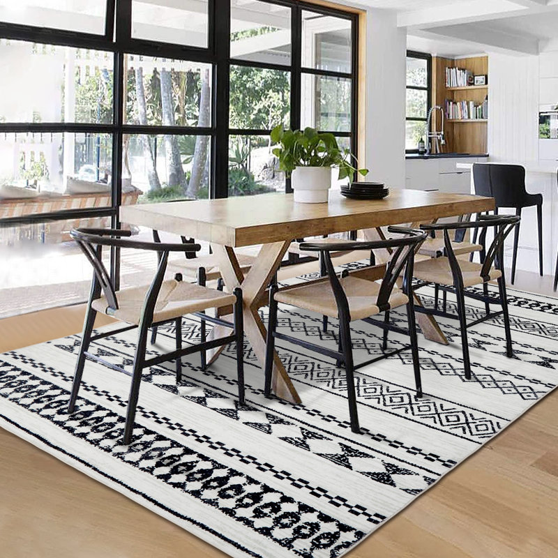 Karey Area Rug with Non-Slip Backing, Rectangle 9' x 12'