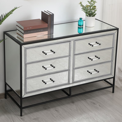 Cassie 6 Drawer Mirrored Accent Chest