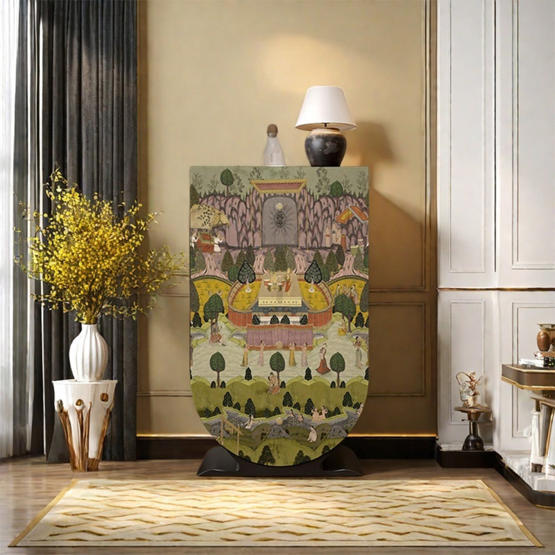 Solid Wood Cabinet with Four Large Drawers